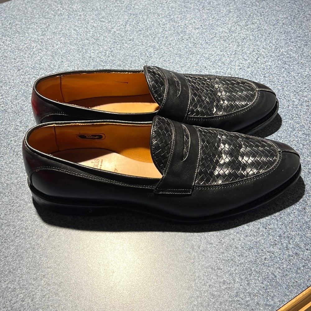 Allen Edmonds Men's Black Foley Basket Weave Leather
Penny Loafers 10.5 B Shoes